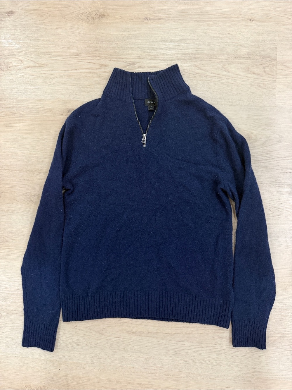 J Crew Small Wool Blend Navy Quarter-Zip Sweater - , Classic Pullover